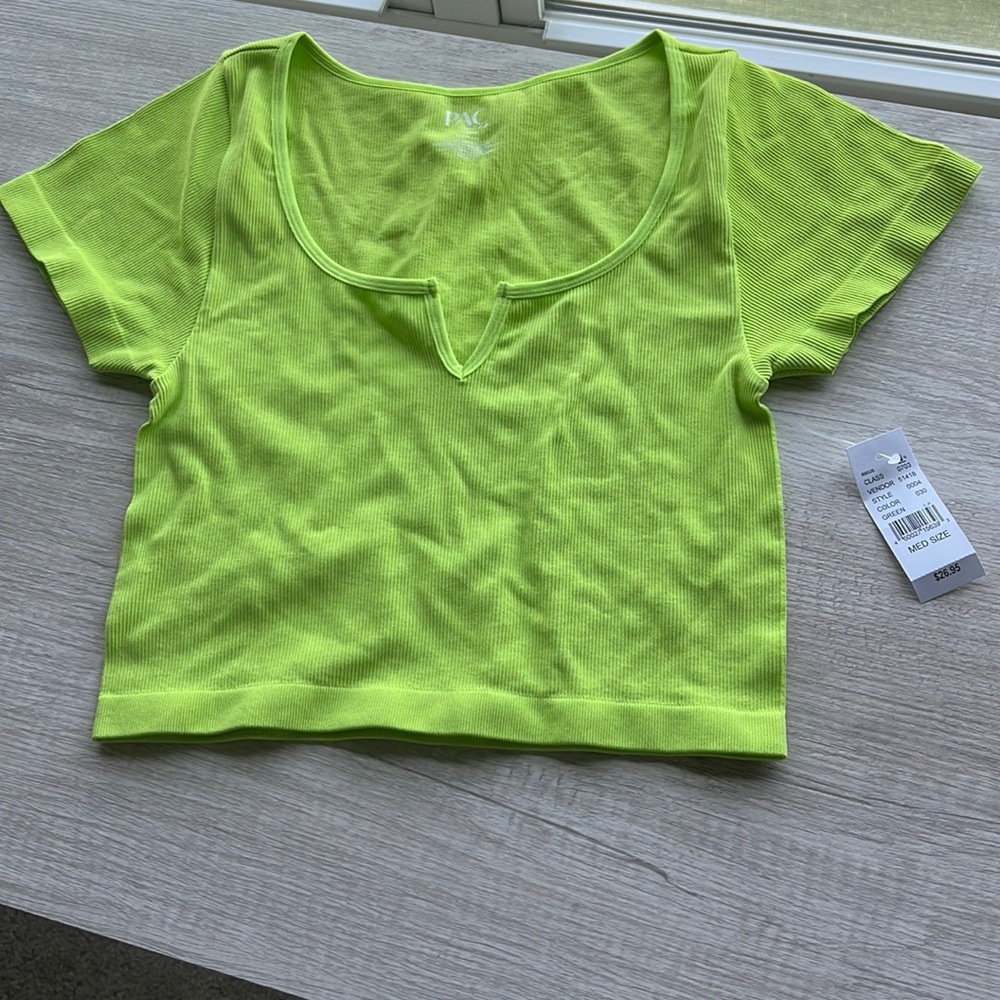 Lime green crop top!!